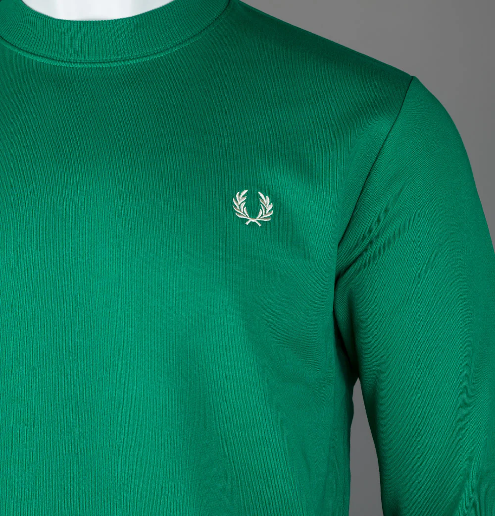 Fred Perry Crew Neck Sweatshirt Label Green - Image 4