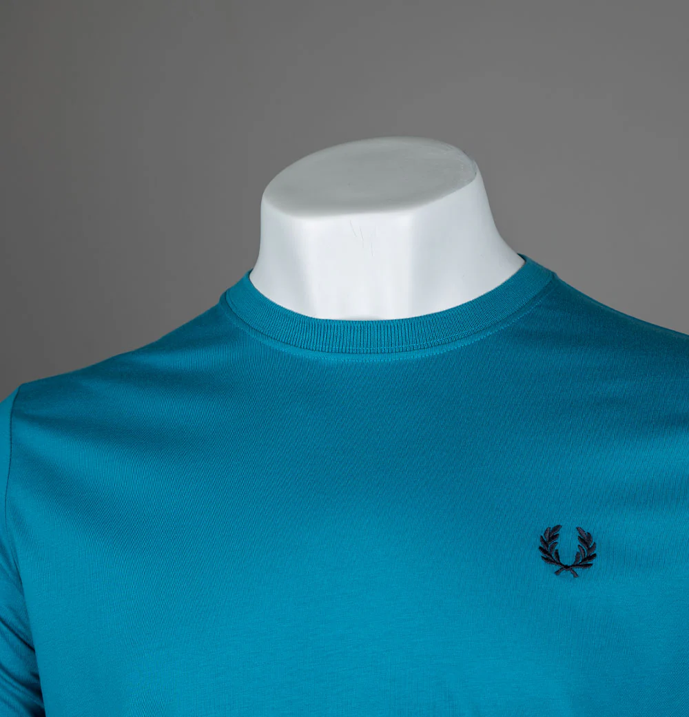Fred Perry Crew Neck T-Shirt Ocean/Navy - Image 4