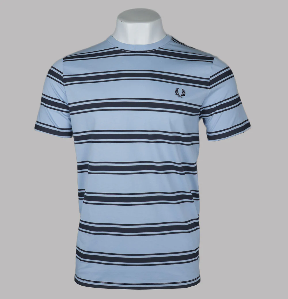 Fred Perry Fine Stripe T-Shirt Light Smoke
