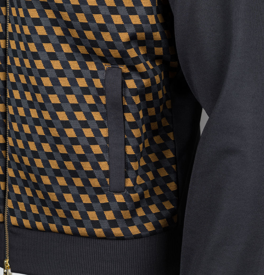 Fred Perry Geometric Track Jacket Anchor Grey - Image 4
