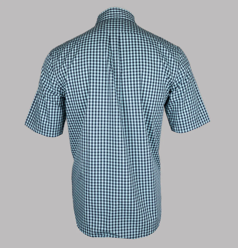 Fred Perry Gingham Short Sleeve Shirt Ball Boy Blue - Image 2