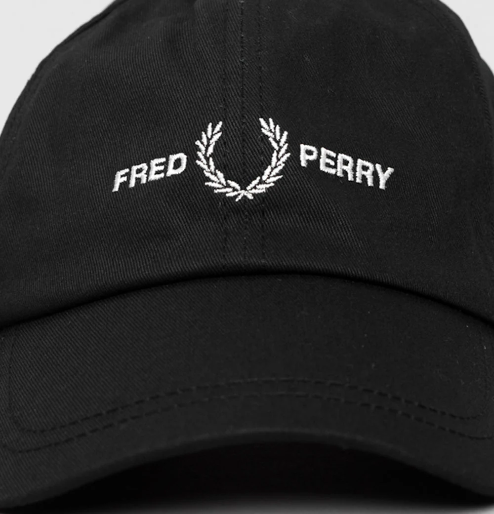 Fred Perry Graphic Branded Twill Cap Black - Image 3