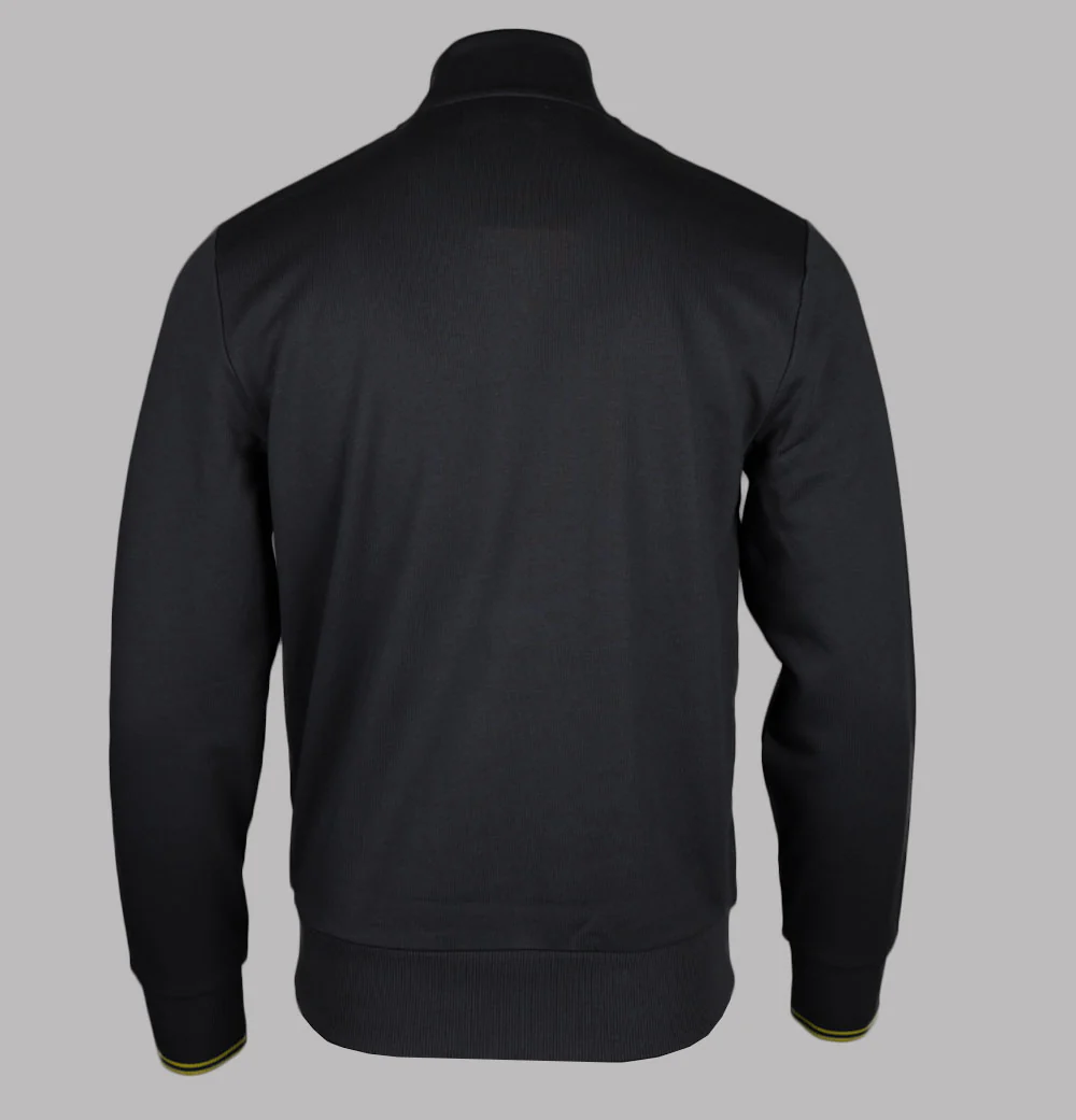 Fred Perry Half Zip Sweatshirt Anchor Grey/Tennis Ball Yellow - Image 2