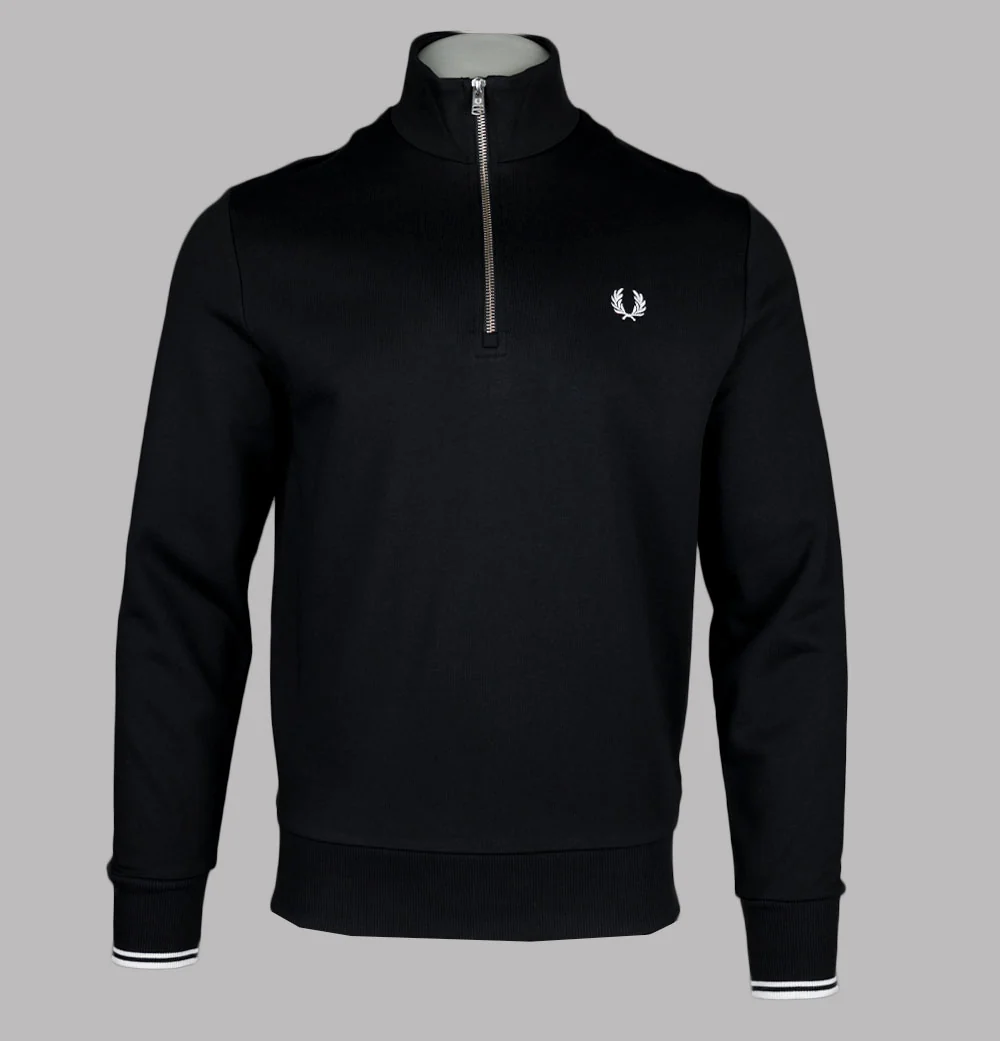 Fred Perry Half Zip Sweatshirt Black