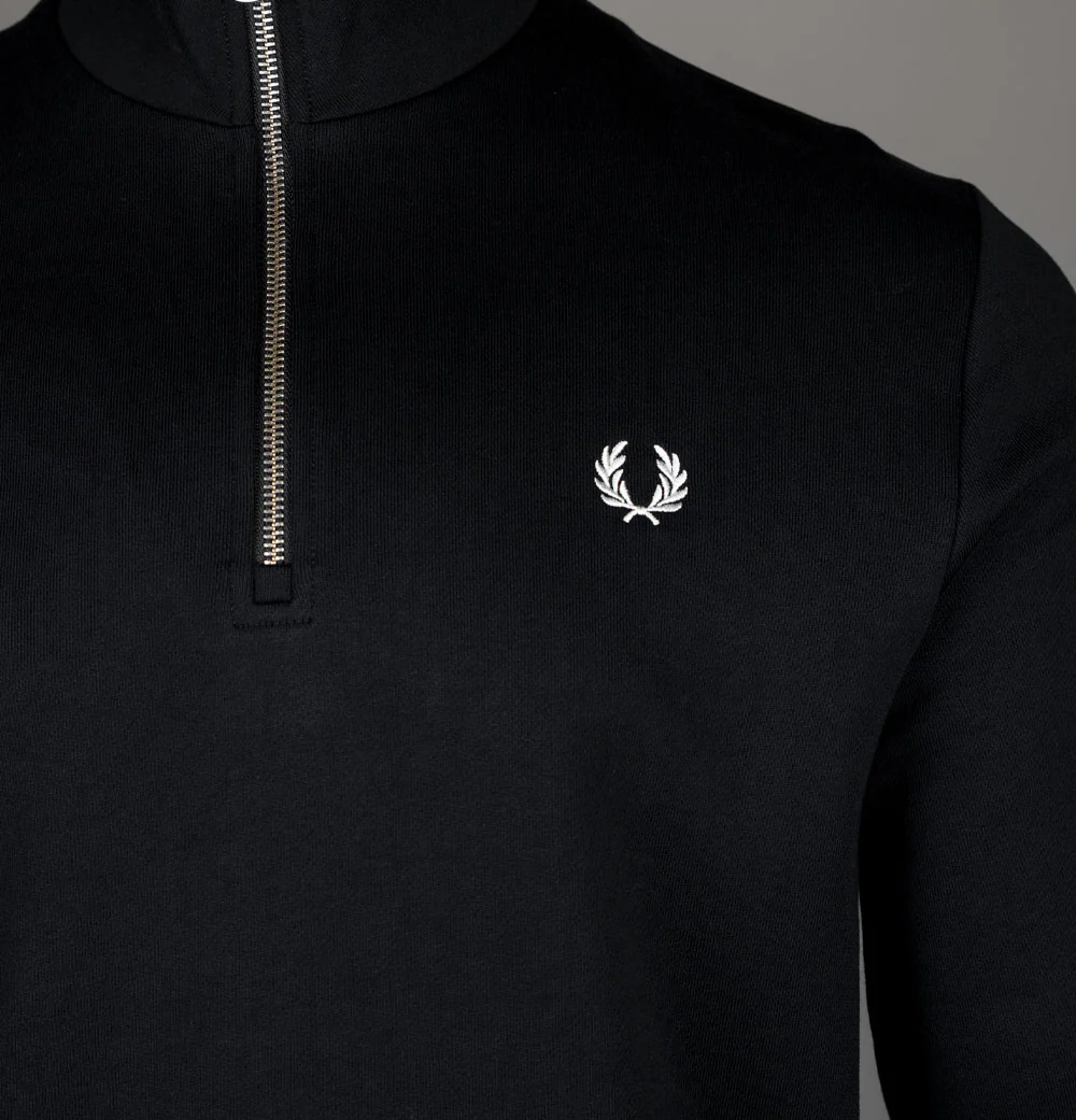 Fred Perry Half Zip Sweatshirt Black - Image 3