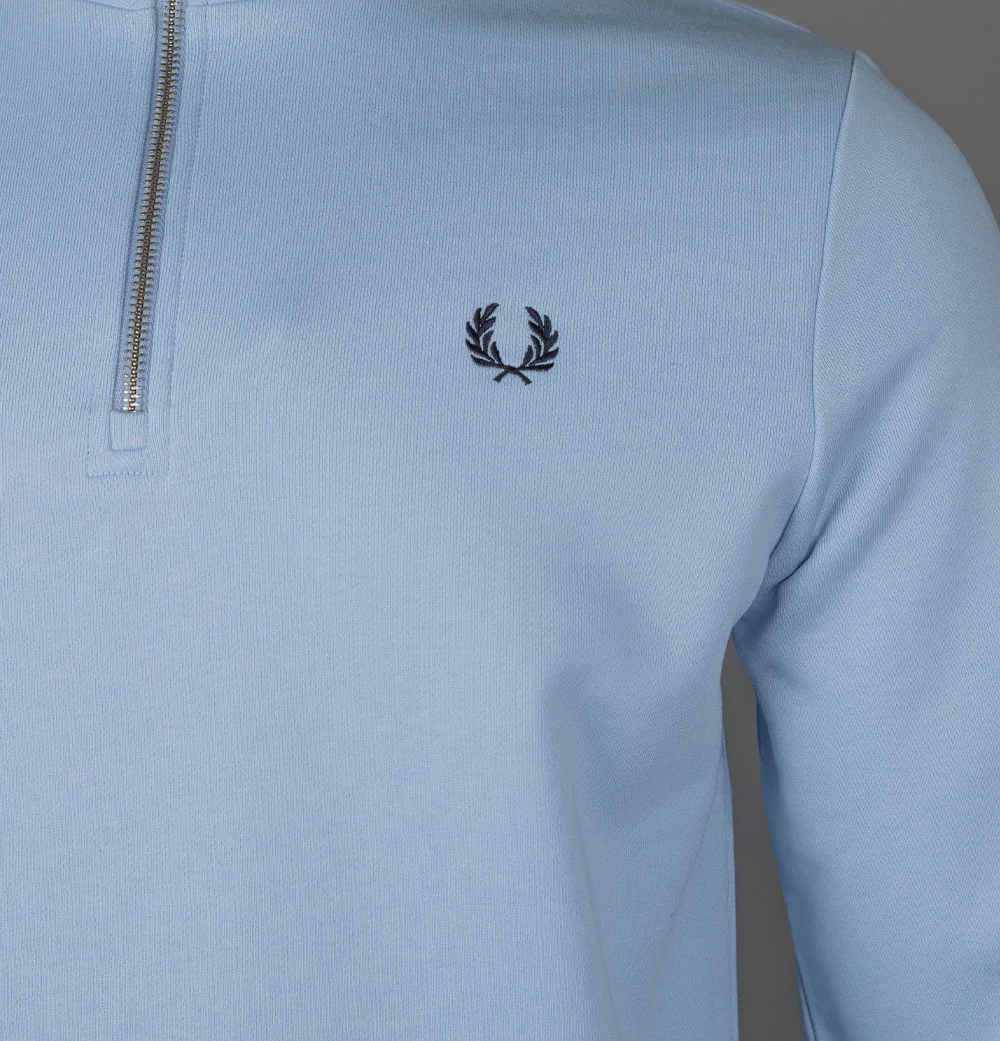 Fred Perry Half Zip Sweatshirt Light Smoke - Image 4