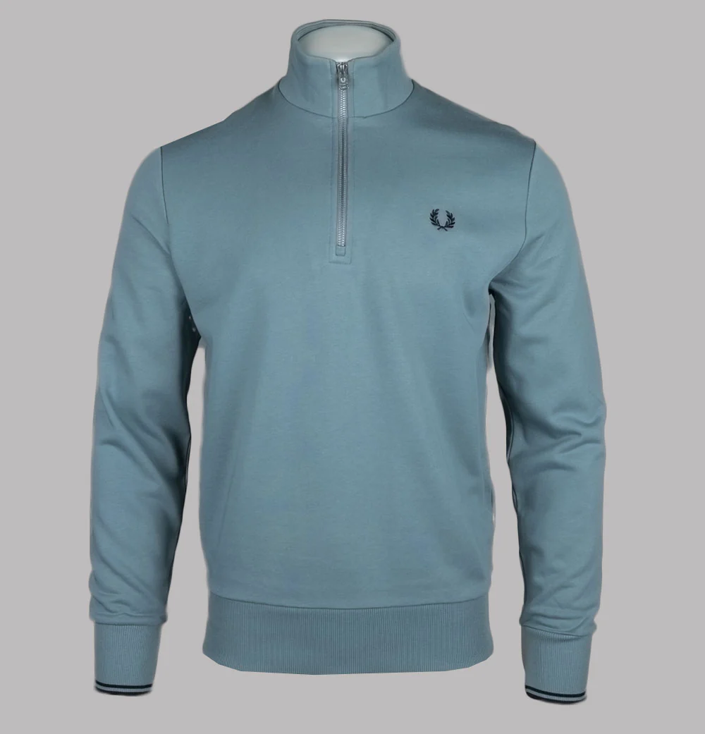 Fred Perry Half Zip Sweatshirt Stockport Blue/Navy