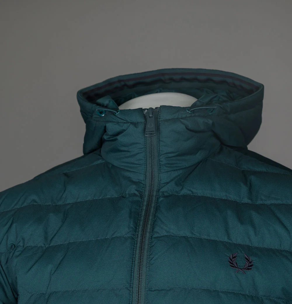 Fred Perry Hooded Insulated Jacket Petrol Blue - Image 3