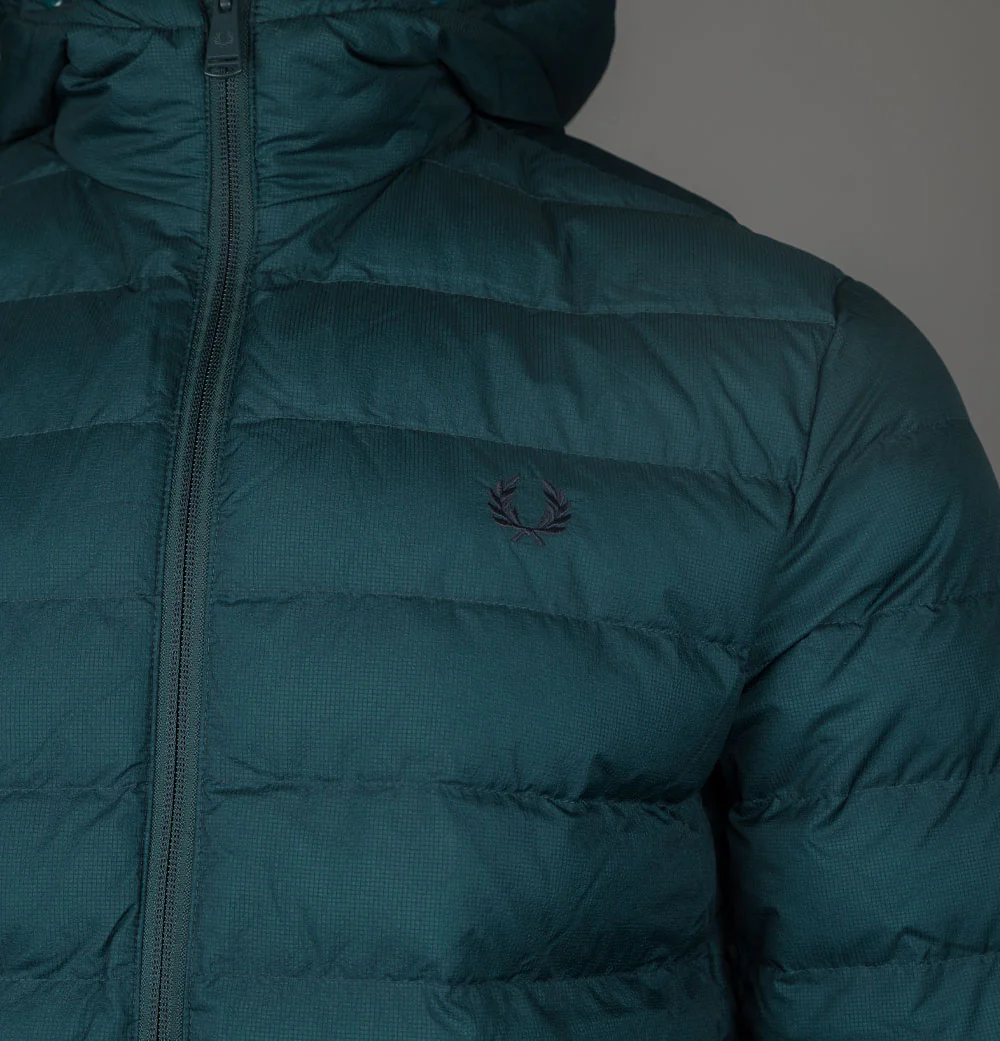 Fred Perry Hooded Insulated Jacket Petrol Blue - Image 4