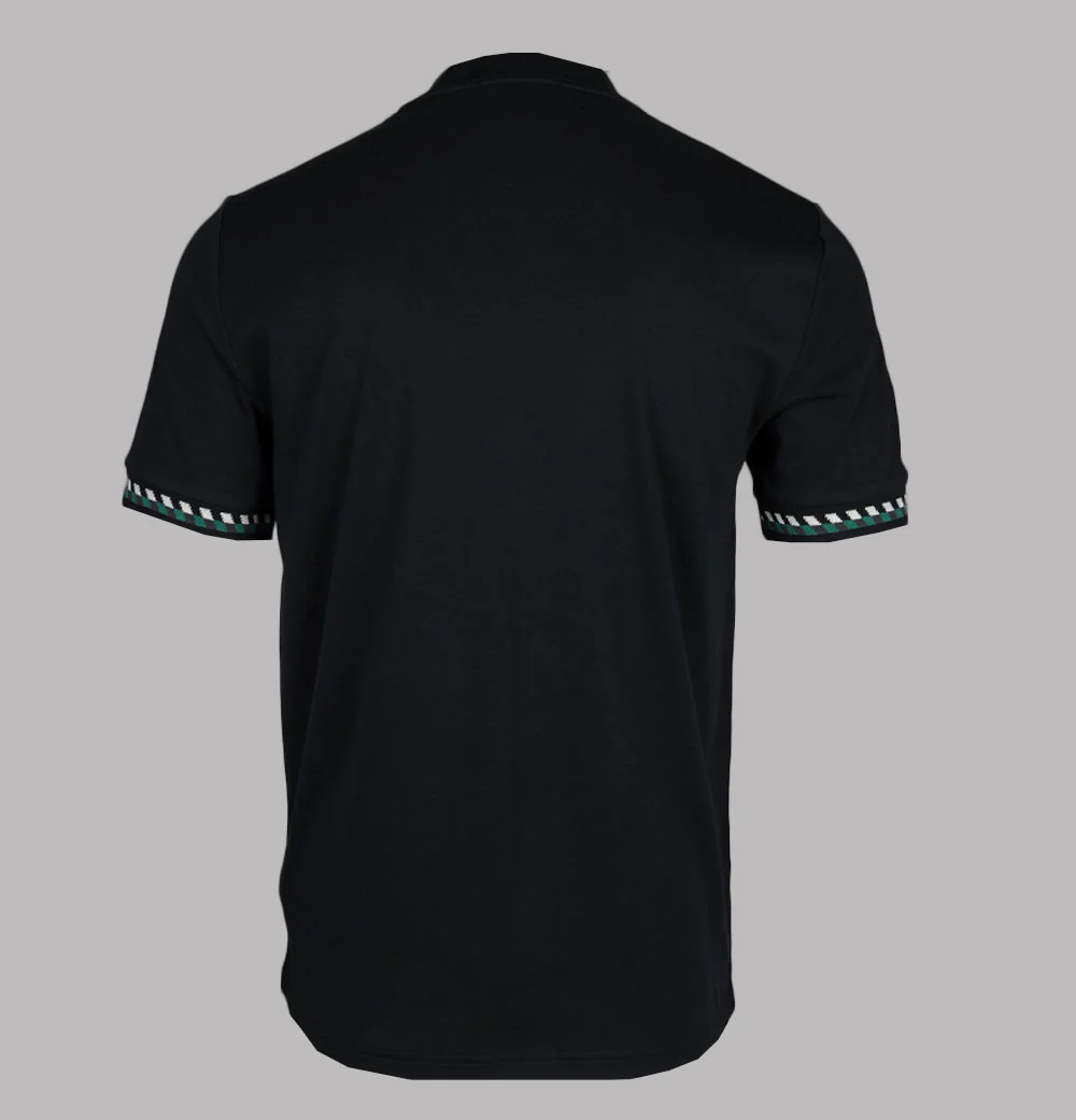 Fred Perry Jacquard Cuff T-Shirt Black - Image 2