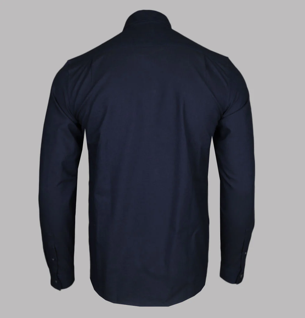 Fred Perry LS Brushed Oxford Shirt French Navy - Image 2