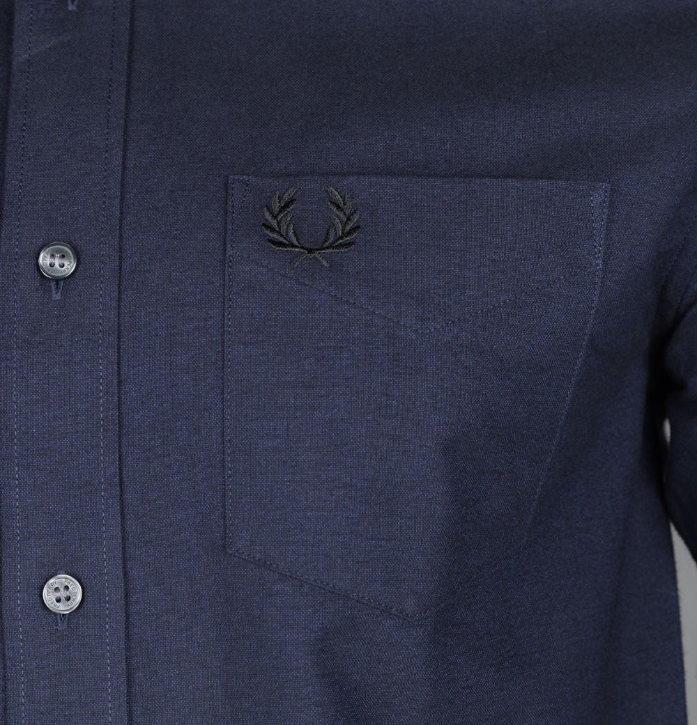 Fred Perry LS Brushed Oxford Shirt French Navy - Image 4