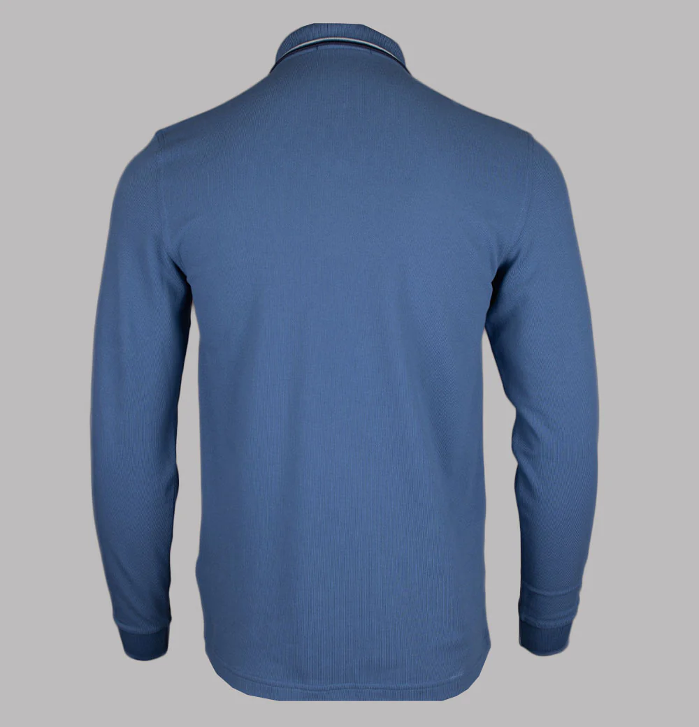 Fred Perry LS Twin Tipped Polo Shirt Ace Blue/Snow White/Tennis Blue - Image 2