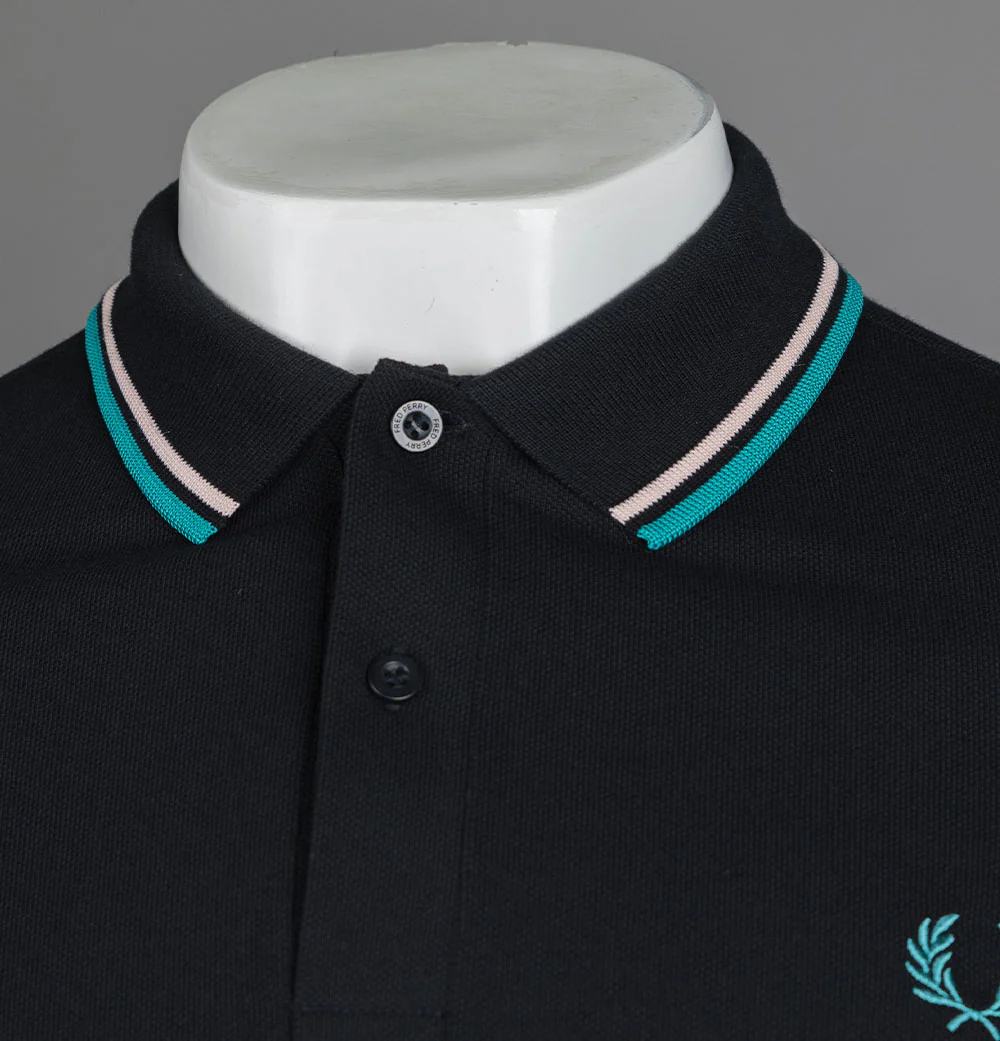 Fred Perry M3600 Black/Peach/Dark Mint - Image 3