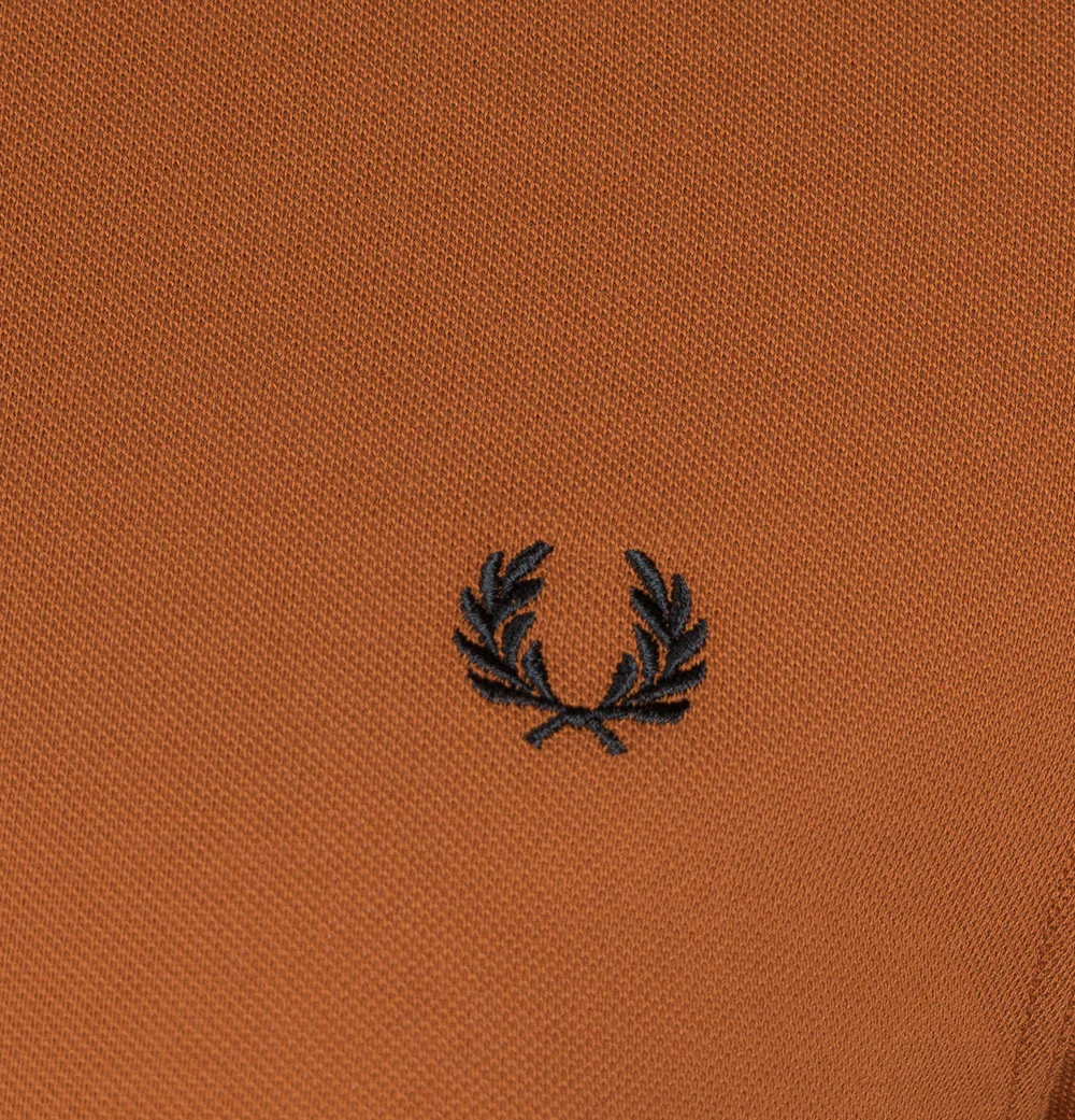 Fred Perry M3600 Polo Shirt Nut Flake/Navy/Black - Image 4
