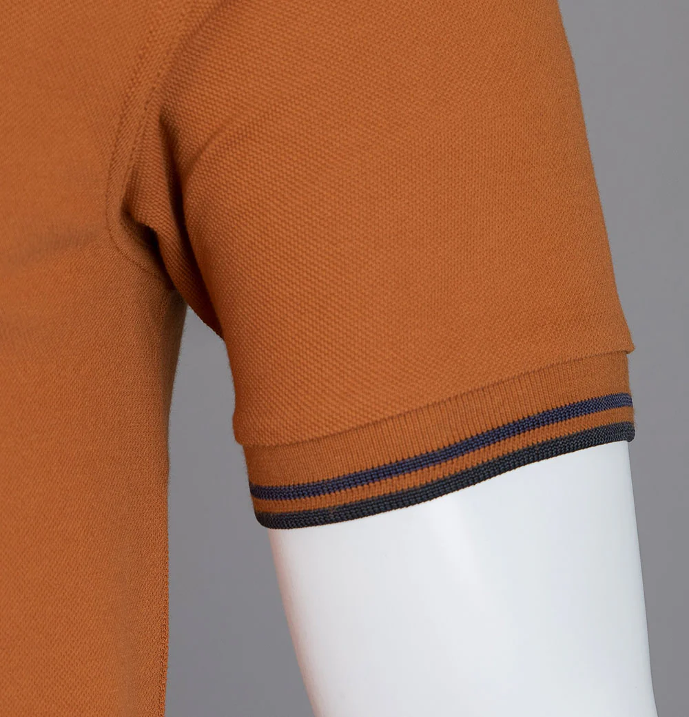 Fred Perry M3600 Polo Shirt Nut Flake/Navy/Black - Image 5