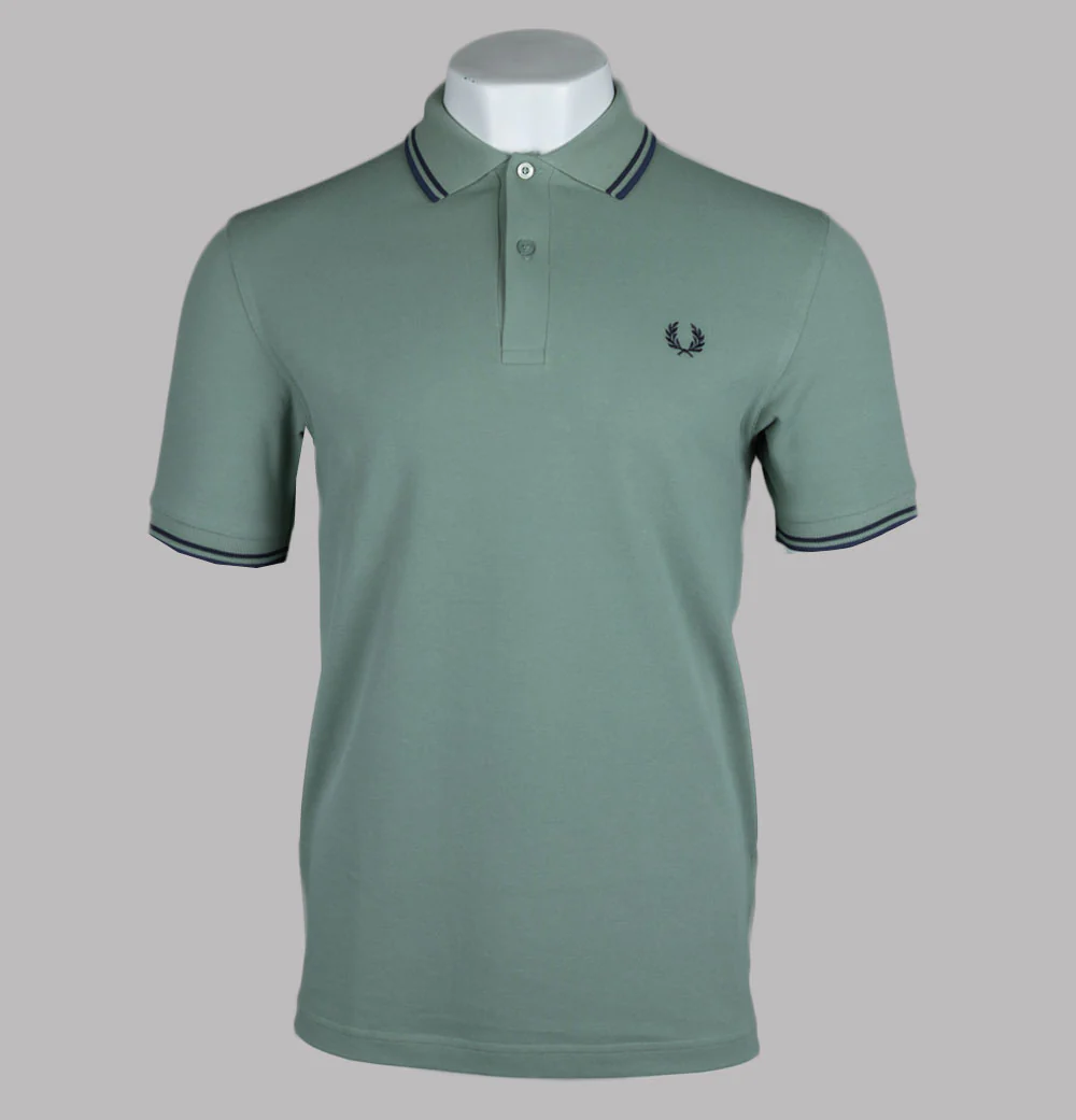 Fred Perry M3600 Polo Shirt Bay Leaf/Dark Airforce/Tennis Blue
