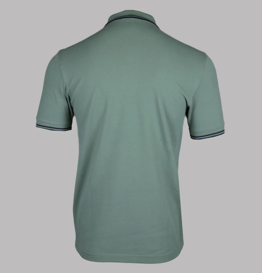 Fred Perry M3600 Polo Shirt Bay Leaf/Dark Airforce/Tennis Blue - Image 2