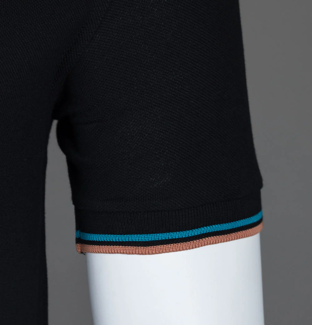 Fred Perry M3600 Polo Shirt Black/Cyber Blue/Light Rust - Image 5