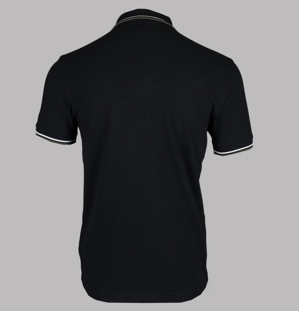 Fred Perry M3600 Polo Shirt Black/Ecru/Laurel Wreath Green - Image 2
