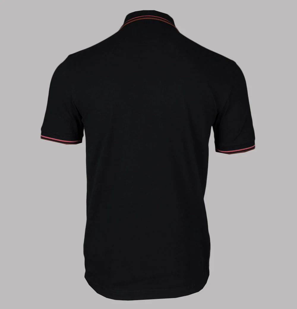 Fred Perry M3600 Polo Shirt Black/Putty Pink/Whisky Brown - Image 2
