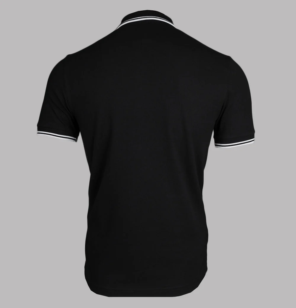 Fred Perry M3600 Polo Shirt Black/White - Image 2