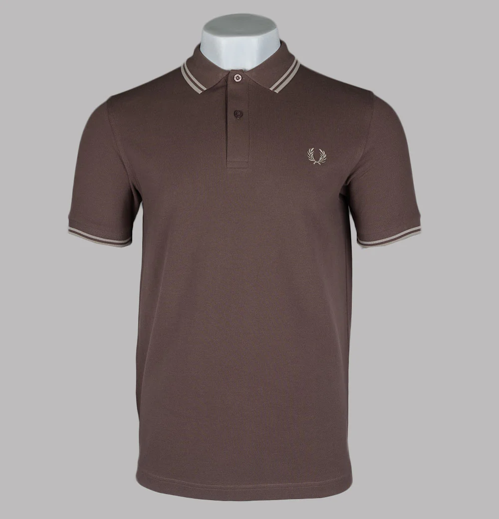 Fred Perry M3600 Polo Shirt Brick/Warm Grey