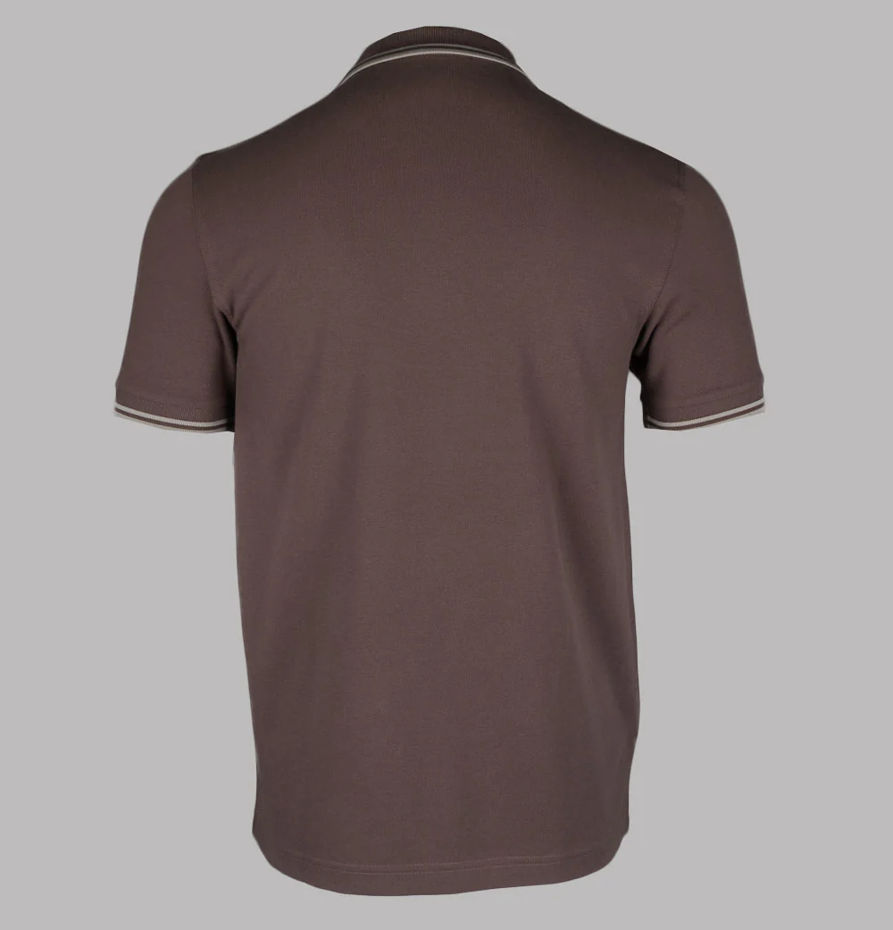 Fred Perry M3600 Polo Shirt Brick/Warm Grey - Image 2
