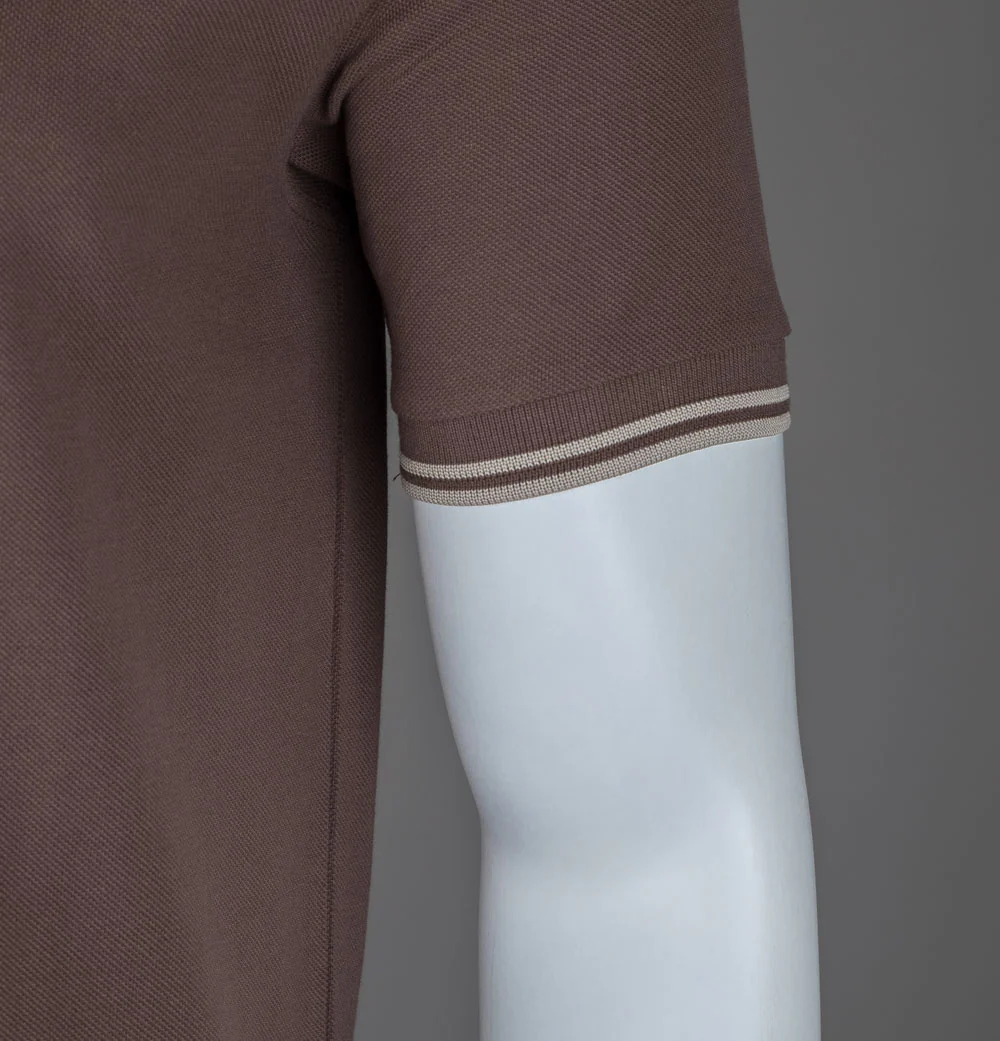 Fred Perry M3600 Polo Shirt Brick/Warm Grey - Image 5