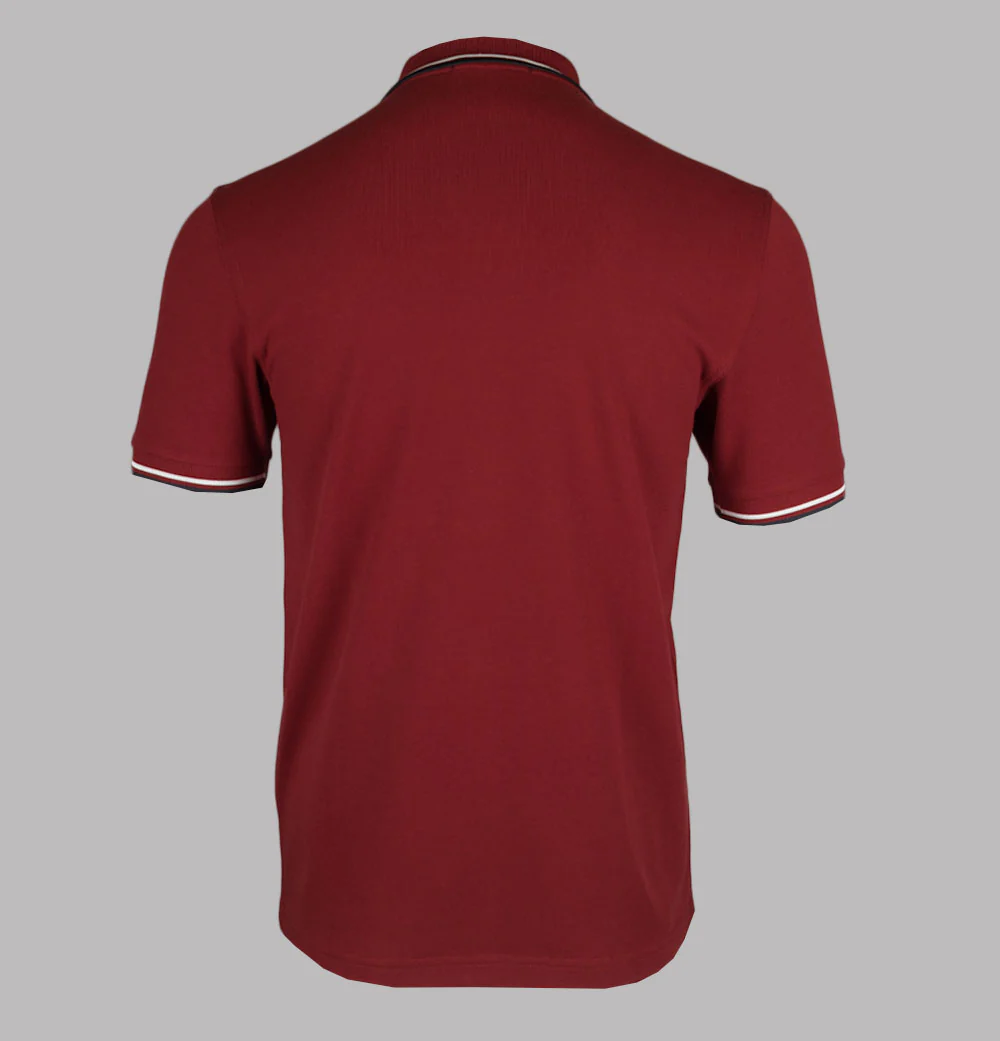 Fred Perry M3600 Polo Shirt Burnt Red/Ecru/Black - Image 2