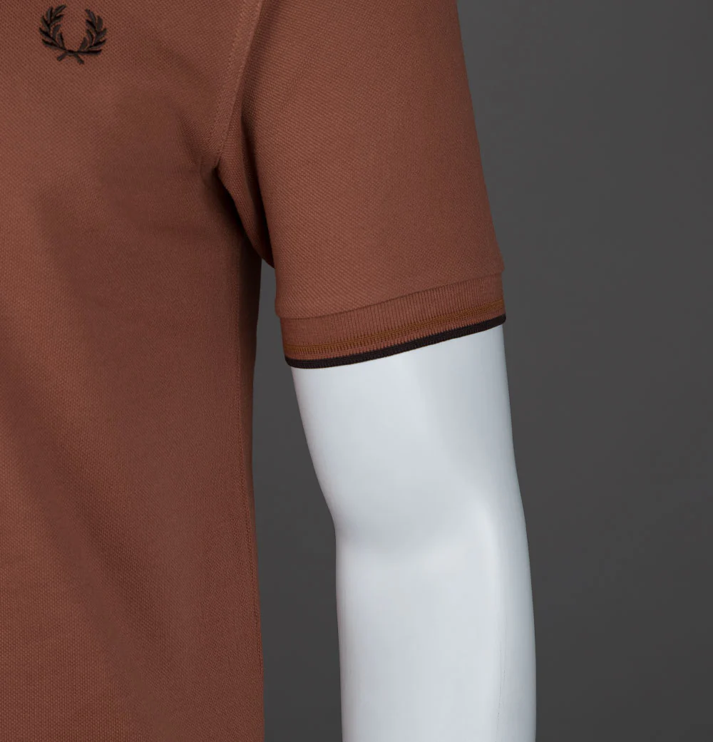 Fred Perry M3600 Polo Shirt Cinnamon/Nut Flake/Carrington Brick - Image 4