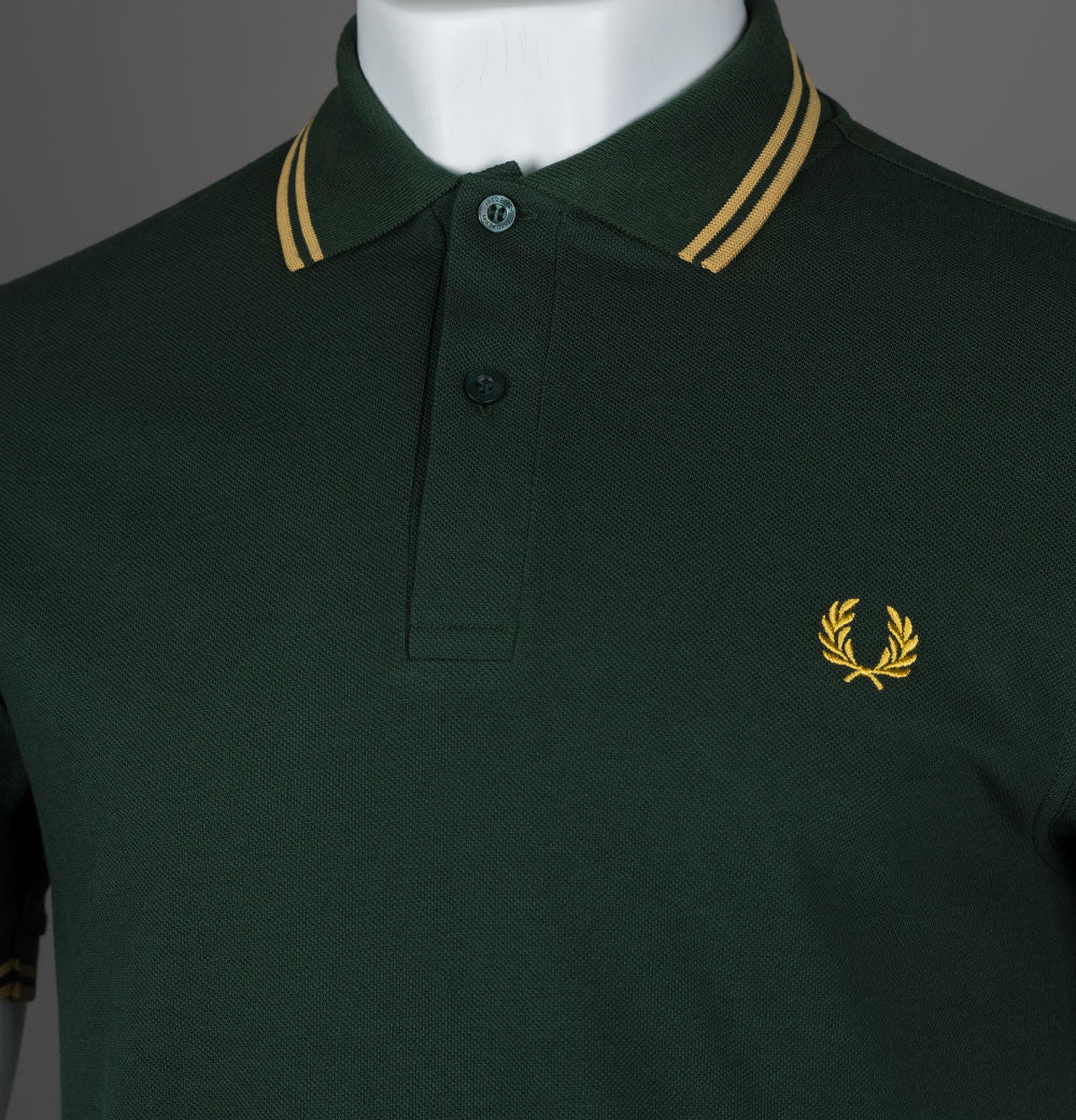 Fred Perry M3600 Polo Shirt Court Green/Honeycomb - Image 3