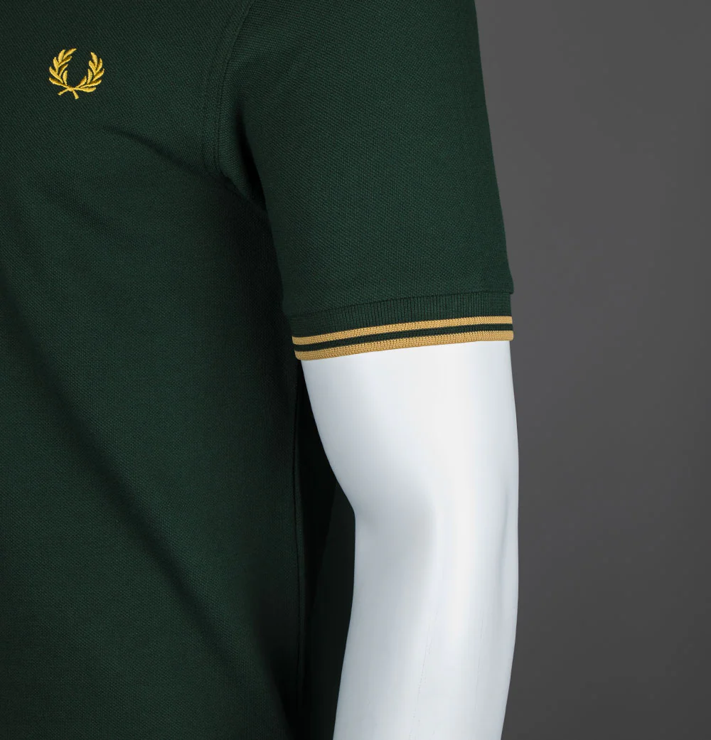 Fred Perry M3600 Polo Shirt Court Green/Honeycomb - Image 4