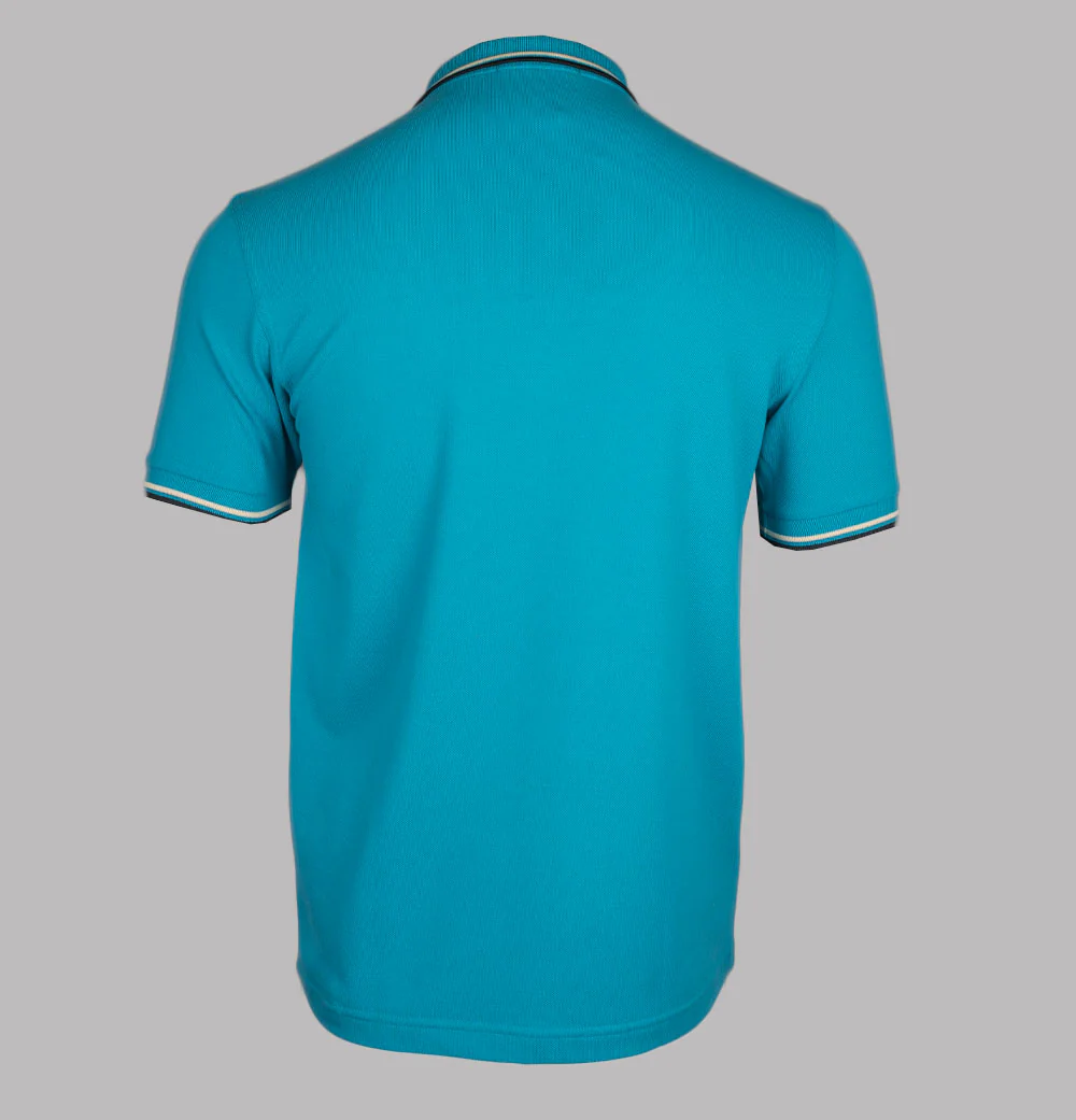 Fred Perry M3600 Polo Shirt Cyber Blue/Ice Cream/Black - Image 2