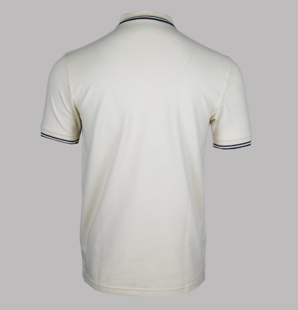 Fred Perry M3600 Polo Shirt Ecru/Tennis Blue - Image 2
