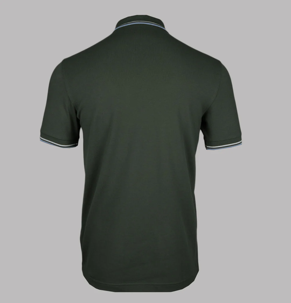 Fred Perry M3600 Polo Shirt Laurel Wreath Green/Ecru/Dusky Blue - Image 2