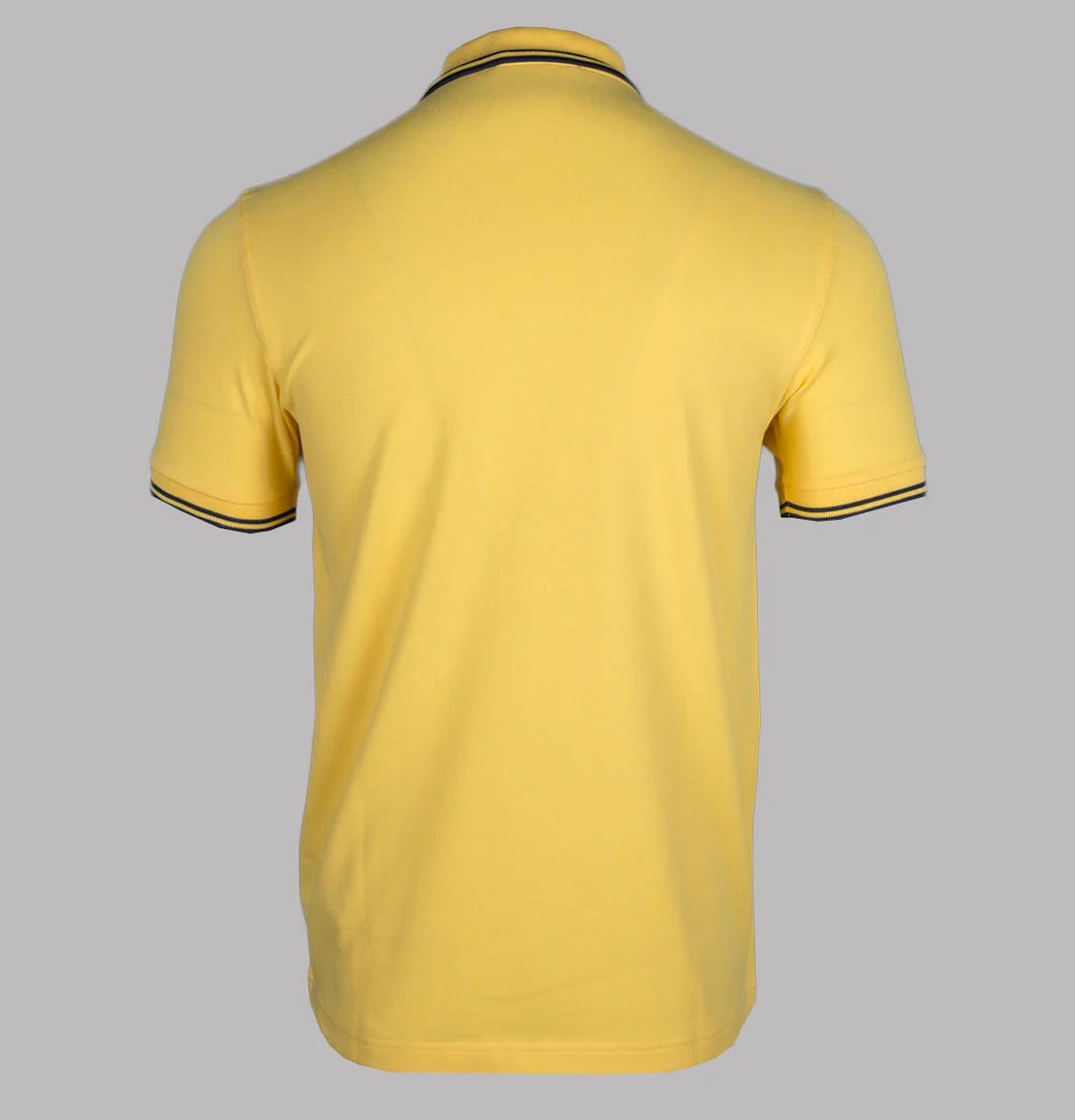 Fred Perry M3600 Polo Shirt Lemon Barley/Tennis Blue - Image 2