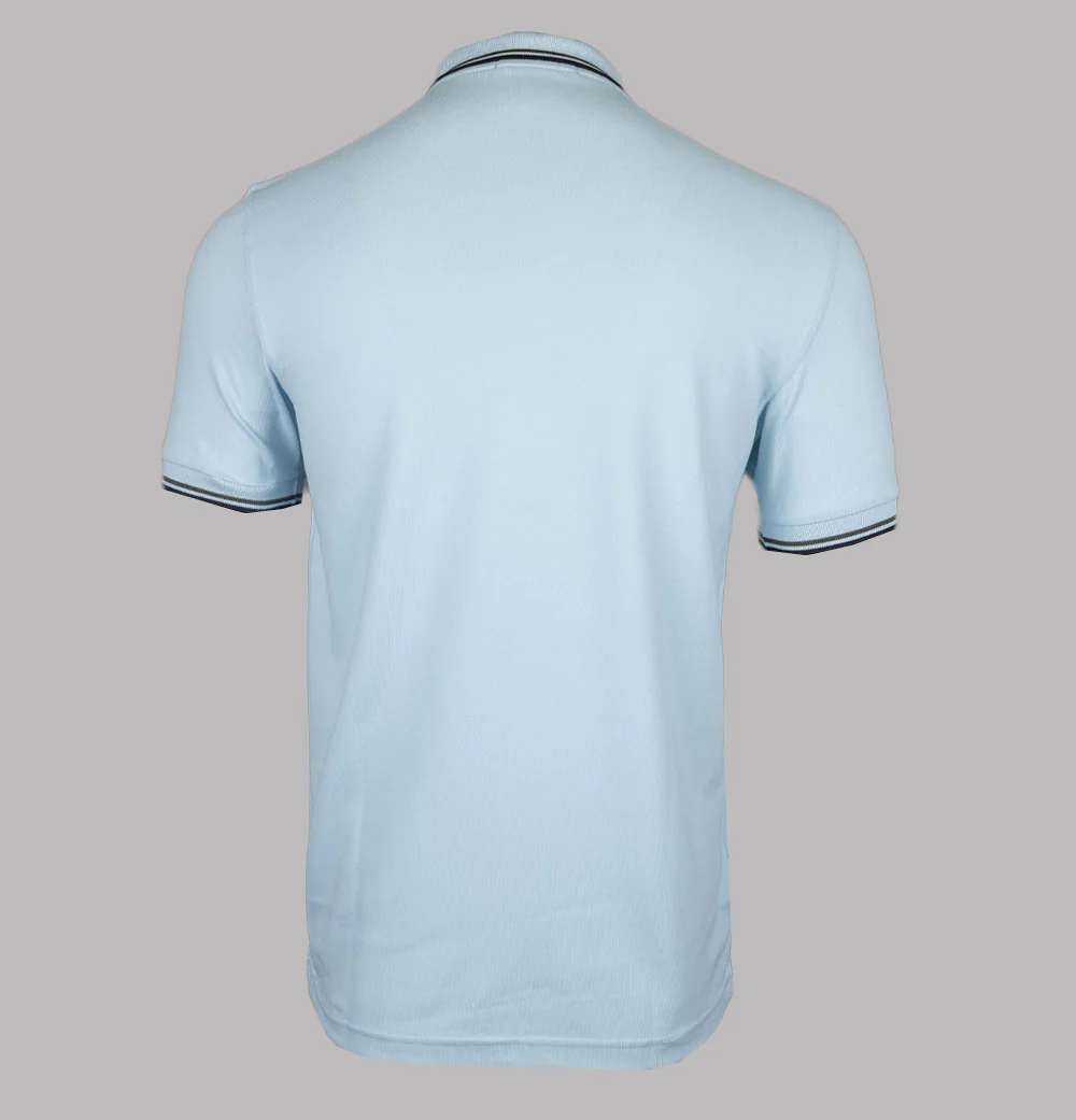 Fred Perry M3600 Polo Shirt Light Ice/Green/Black - Image 2