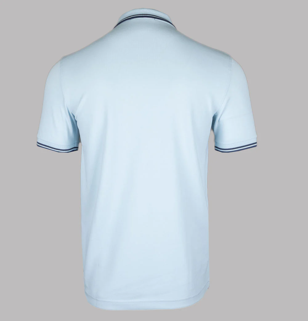 Fred Perry M3600 Polo Shirt Light Ice/Midnight Blue - Image 2