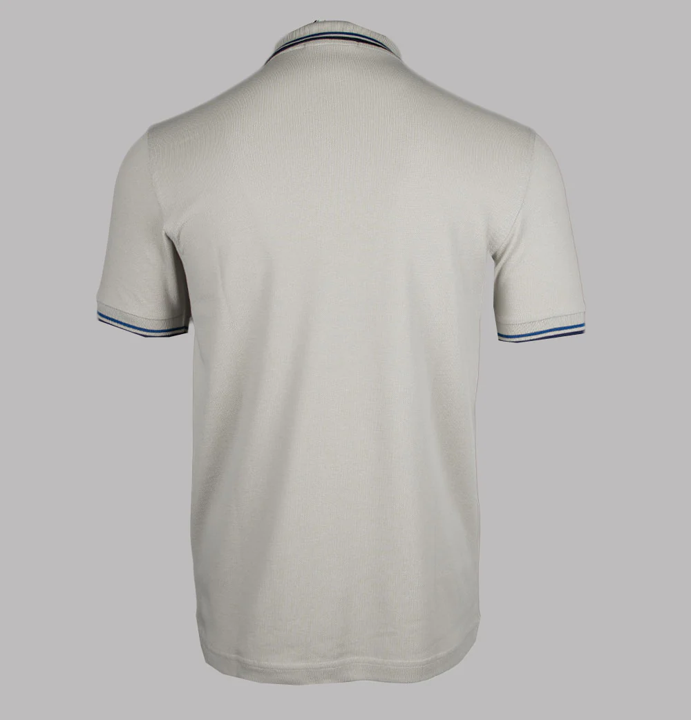 Fred Perry M3600 Polo Shirt Light Oyster/Mid Blue/French Navy - Image 2