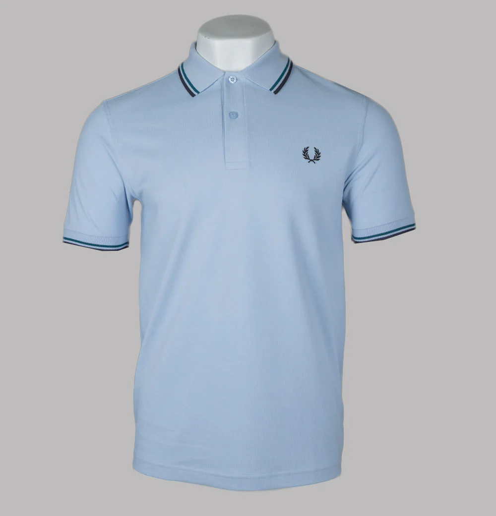 Fred Perry M3600 Polo Shirt Light Smoke/Petrol Blue/Navy