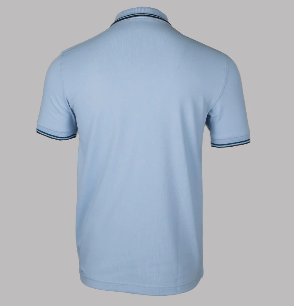Fred Perry M3600 Polo Shirt Light Smoke/Petrol Blue/Navy - Image 2