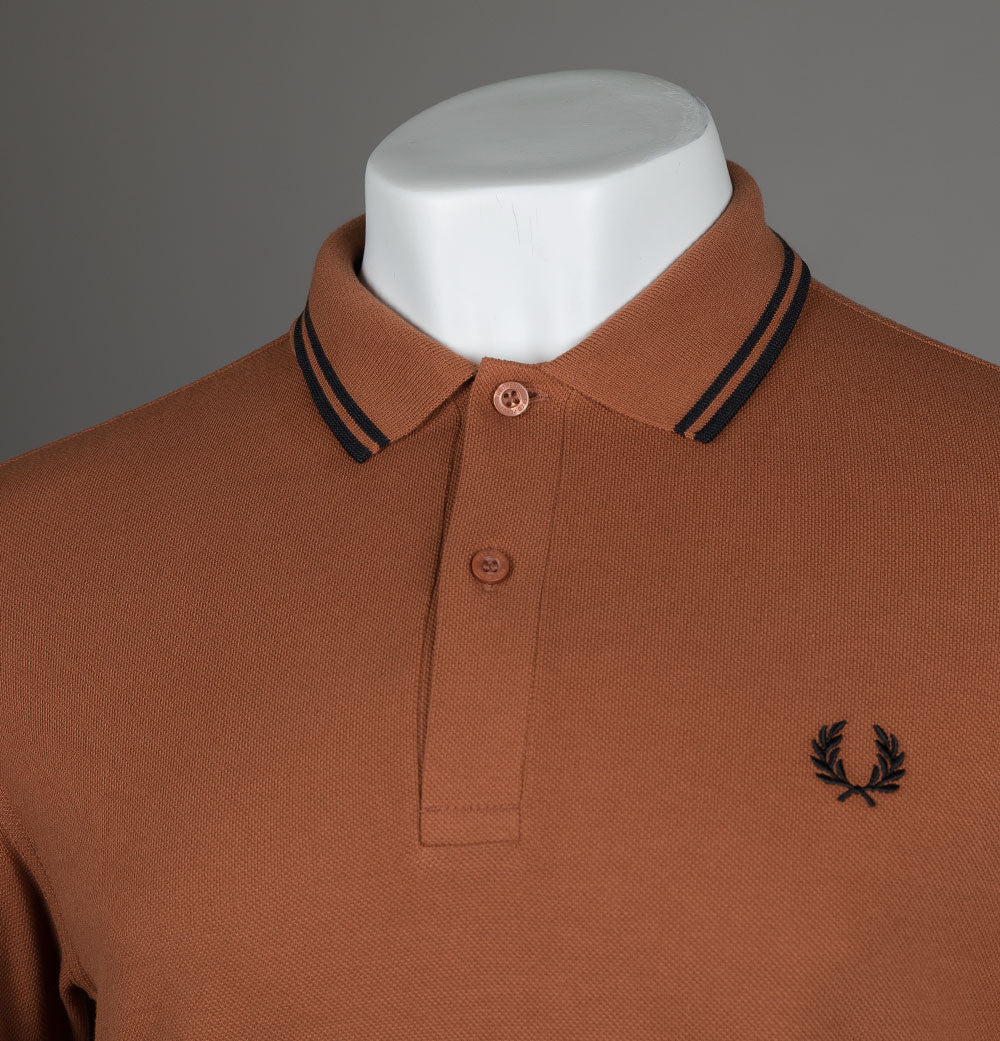 Fred Perry M3600 Polo Shirt Marmalade/Black - Image 3
