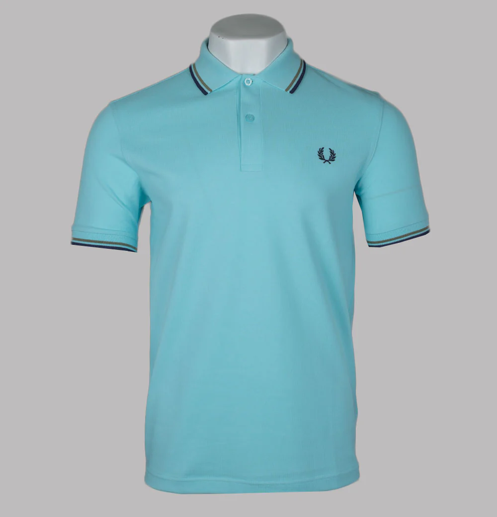 Fred Perry M3600 Polo Shirt Mint Blue/Olive Mint/French Navy