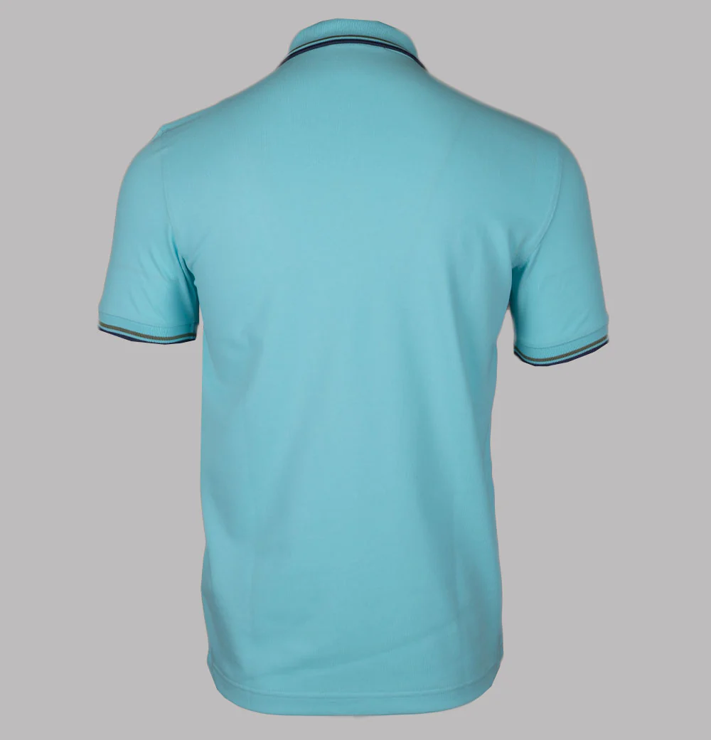 Fred Perry M3600 Polo Shirt Mint Blue/Olive Mint/French Navy - Image 2