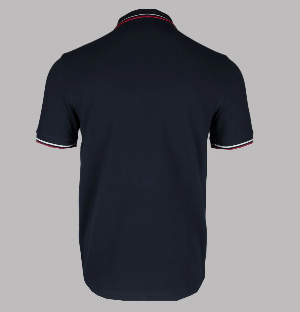 Fred Perry M3600 Polo Shirt Navy/Snow White/Burnt Red - Image 2