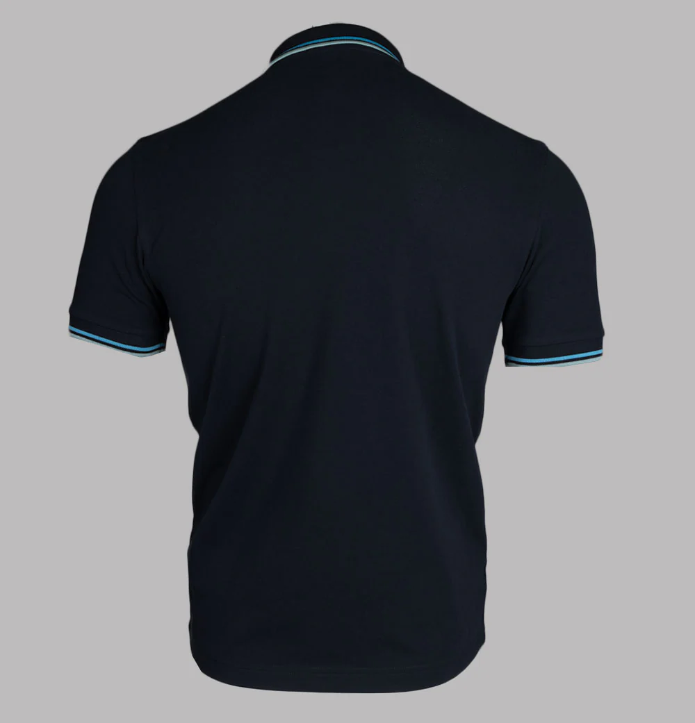 Fred Perry M3600 Polo Shirt Navy/Soft Blue/Silver Blue - Image 2