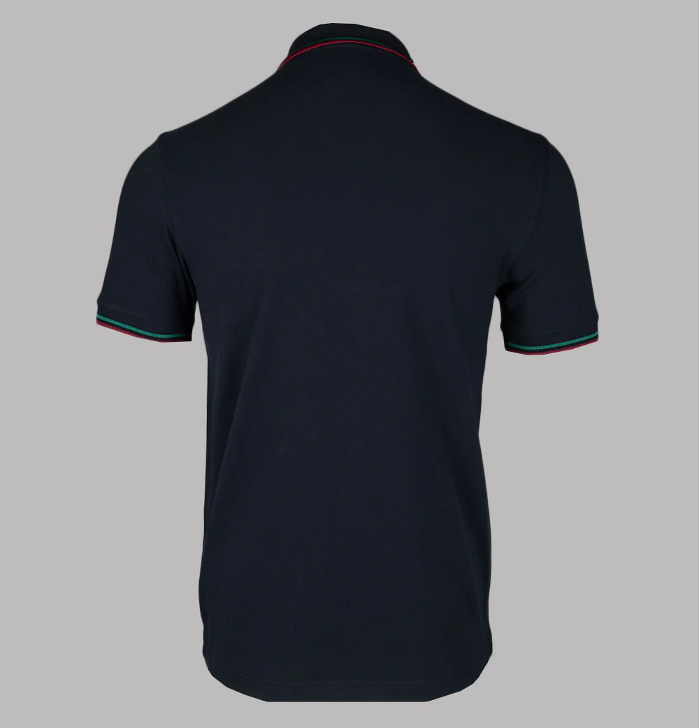 Fred Perry M3600 Polo Shirt Navy/Sport Green/Burnt Red - Image 2