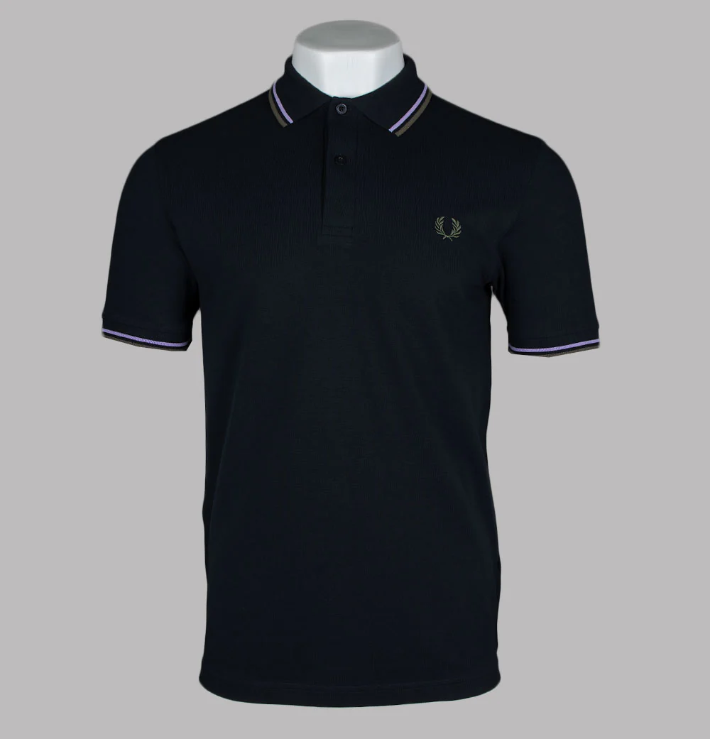 Fred Perry M3600 Polo Shirt Navy/Ultra Violet/Laurel Wreath Green