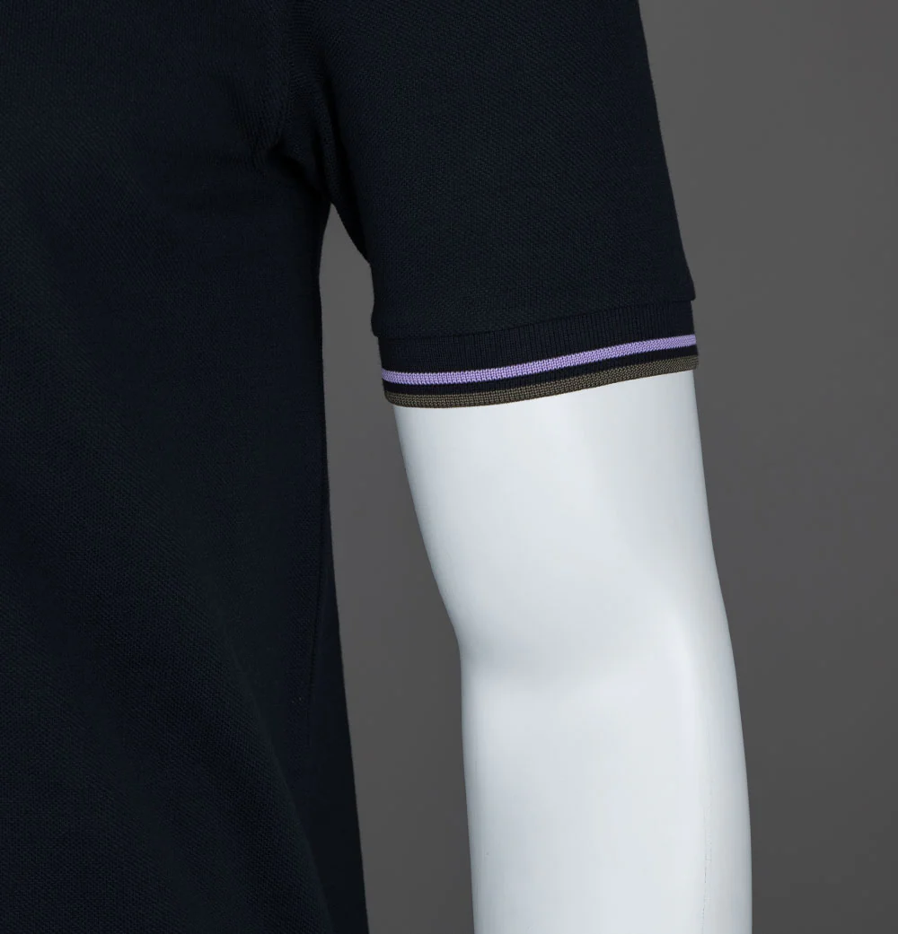 Fred Perry M3600 Polo Shirt Navy/Ultra Violet/Laurel Wreath Green - Image 4